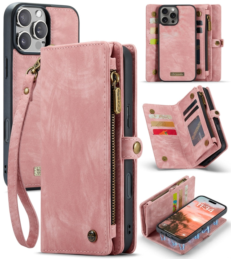 For iPhone 16 Pro Max CaseMe 008 Detachable Multifunctional Leather Phone Case(Pink) by CaseMe