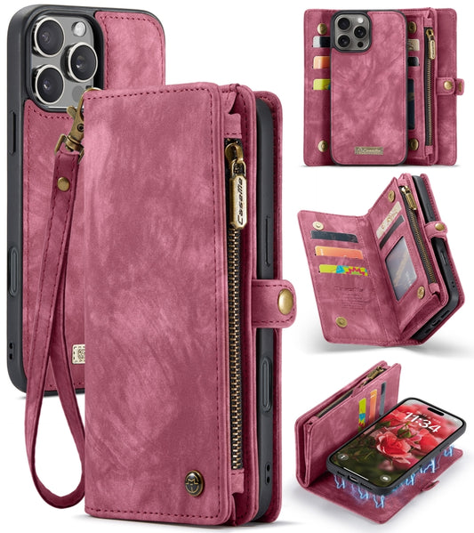 For iPhone 16 Pro CaseMe 008 Detachable Multifunctional Leather Phone Case(Red) by CaseMe