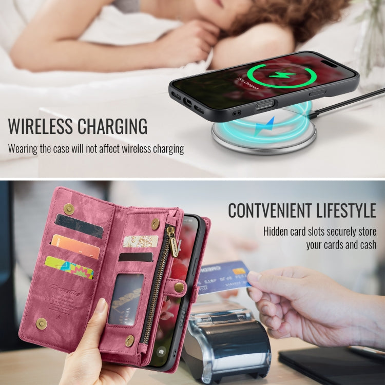 For iPhone 16 Pro CaseMe 008 Detachable Multifunctional Leather Phone Case(Red) by CaseMe