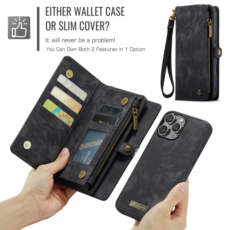 For iPhone 16 Pro CaseMe 008 Detachable Multifunctional Leather Phone Case(Black) by CaseMe