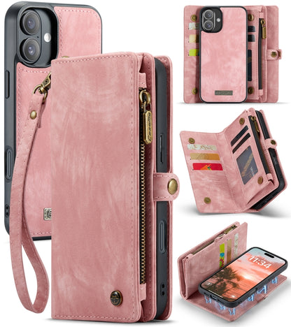 For iPhone 16 CaseMe 008 Detachable Multifunctional Leather Phone Case(Pink) by CaseMe