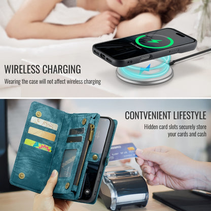 For iPhone 16 Plus CaseMe 008 Detachable Multifunctional Leather Phone Case(Blue) by CaseMe