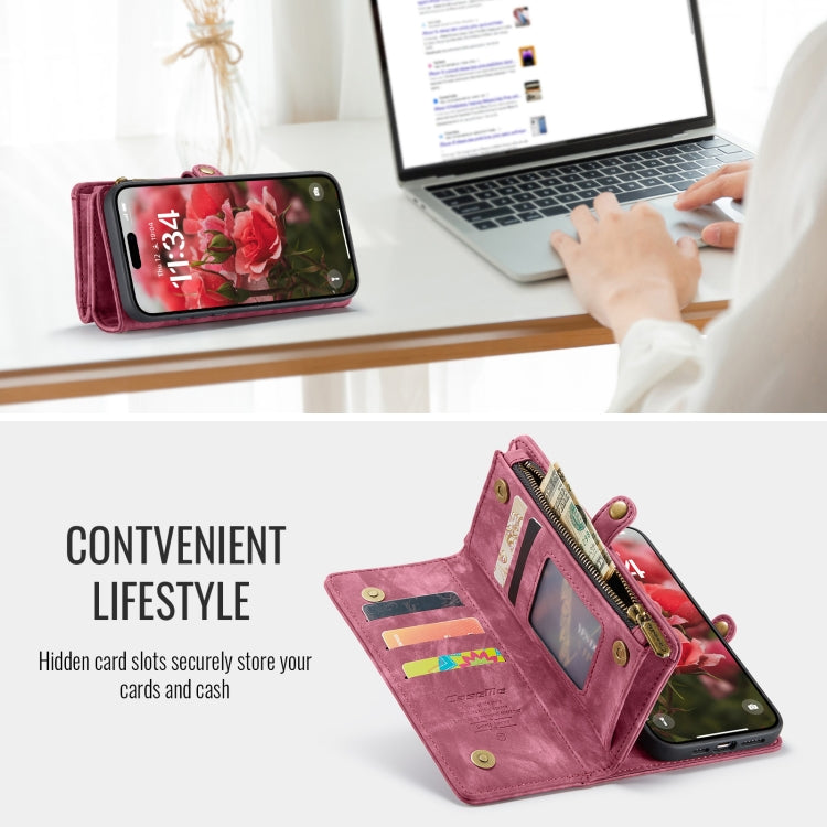 For iPhone 16 Plus CaseMe 008 Detachable Multifunctional Leather Phone Case(Red) by CaseMe