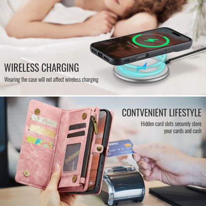 For iPhone 16 Plus CaseMe 008 Detachable Multifunctional Leather Phone Case(Pink) by CaseMe
