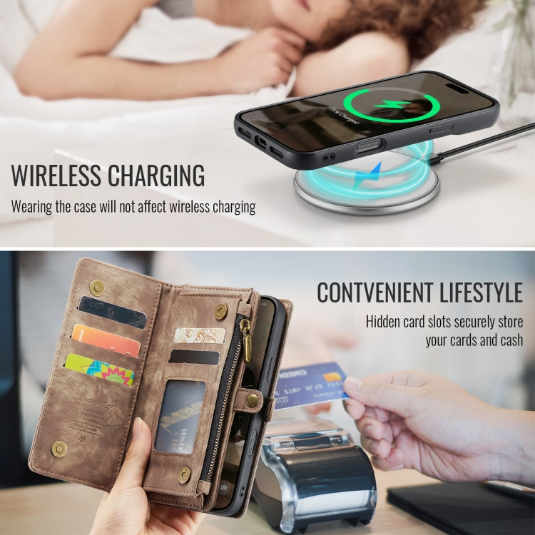 For iPhone 16 Plus CaseMe 008 Detachable Multifunctional Leather Phone Case(Brown) by CaseMe