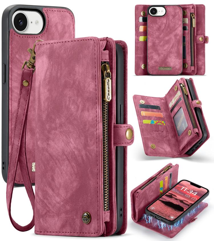 For iPhone 16e CaseMe 008 Detachable Multifunctional Leather Phone Case(Red) by CaseMe