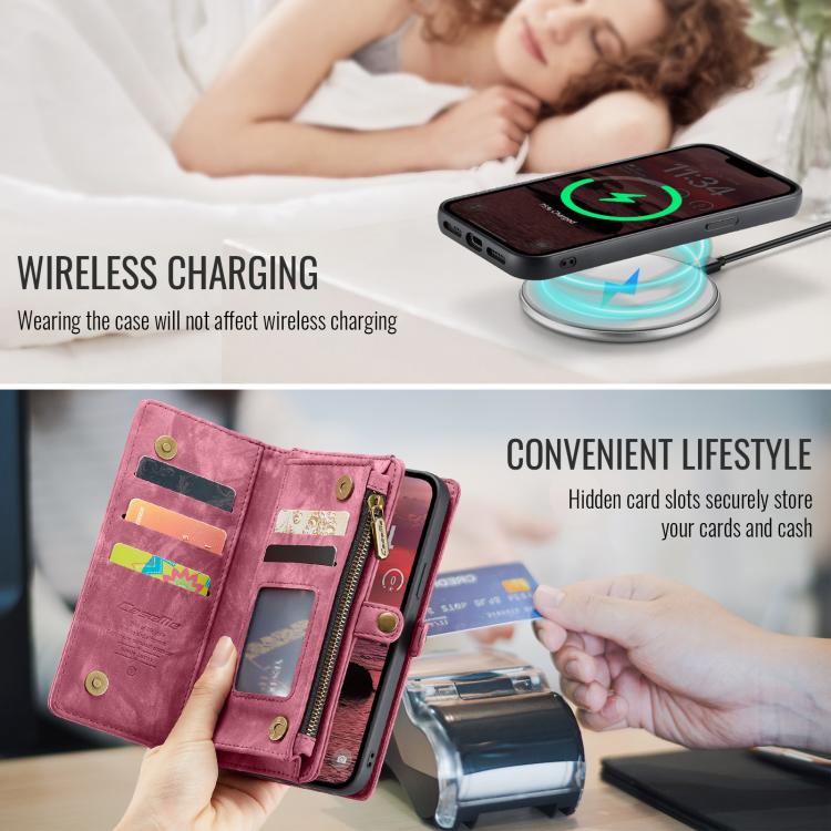 For iPhone 16e CaseMe 008 Detachable Multifunctional Leather Phone Case(Red) by CaseMe