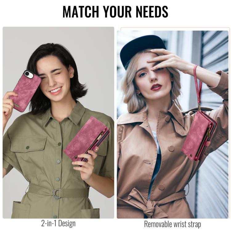 For iPhone 16e CaseMe 008 Detachable Multifunctional Leather Phone Case(Red) by CaseMe