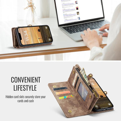 For iPhone 16e CaseMe 008 Detachable Multifunctional Leather Phone Case(Brown) by CaseMe