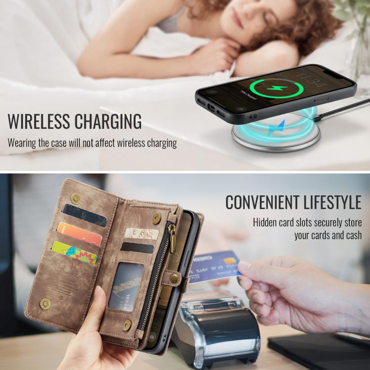 For iPhone 16e CaseMe 008 Detachable Multifunctional Leather Phone Case(Brown) by CaseMe