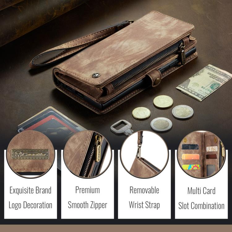 For iPhone 16e CaseMe 008 Detachable Multifunctional Leather Phone Case(Brown) by CaseMe