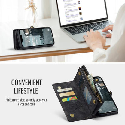 For iPhone 16e CaseMe 008 Detachable Multifunctional Leather Phone Case(Black) by CaseMe