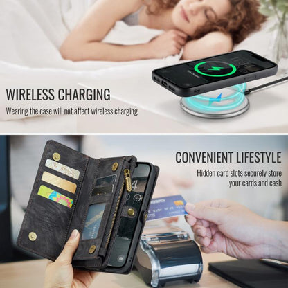 For iPhone 16e CaseMe 008 Detachable Multifunctional Leather Phone Case(Black) by CaseMe