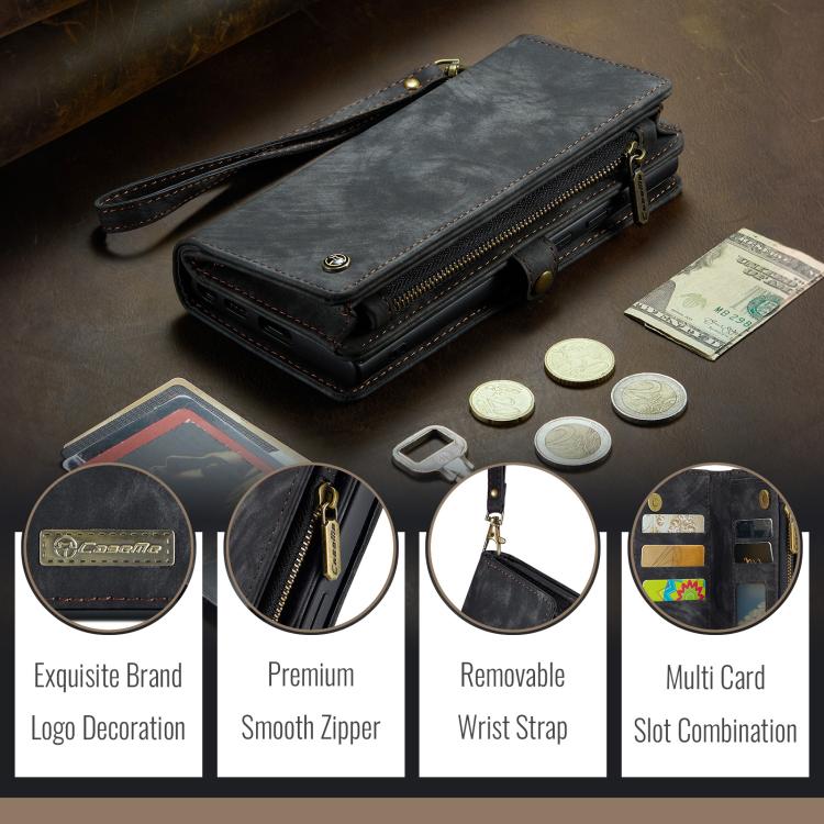 For iPhone 16e CaseMe 008 Detachable Multifunctional Leather Phone Case(Black) by CaseMe