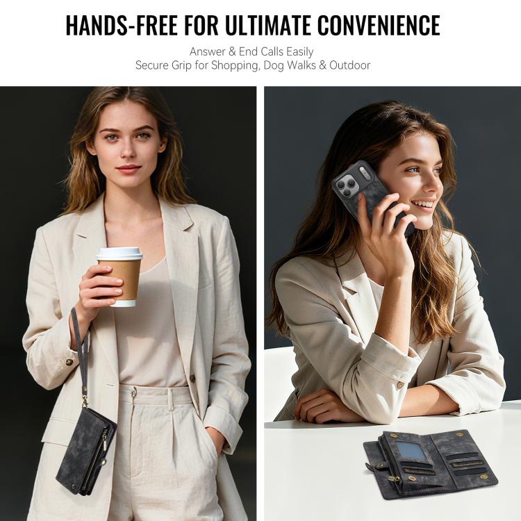 For iPhone 17 Pro CaseMe 008 Detachable Multifunctional Leather Phone Case(Black) by CaseMe