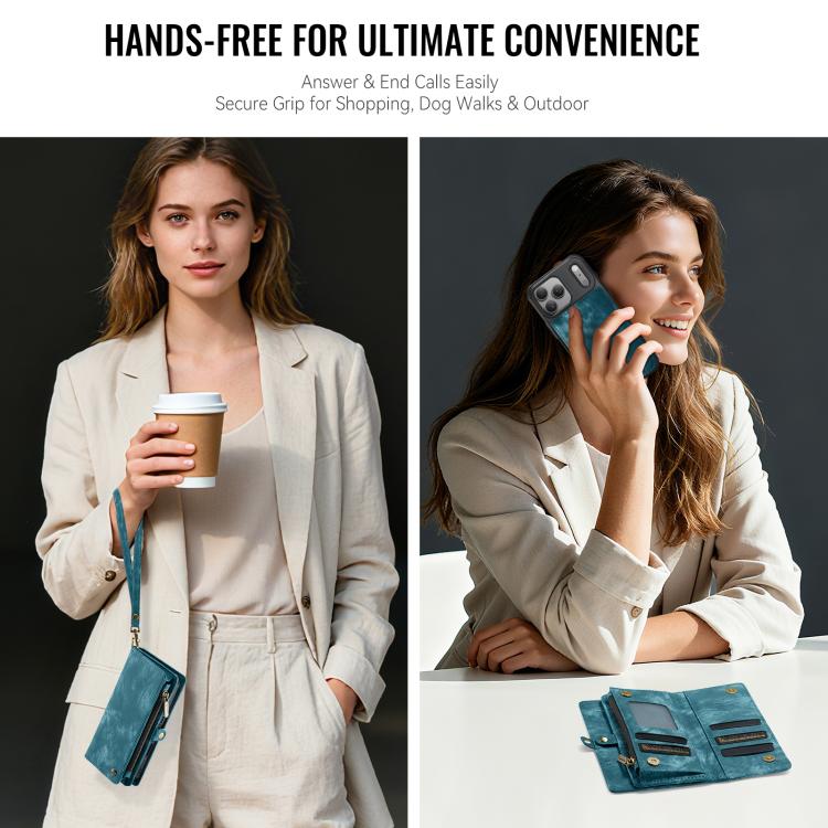 For iPhone 17 Pro Max CaseMe 008 Detachable Multifunctional Leather Phone Case(Blue) by CaseMe