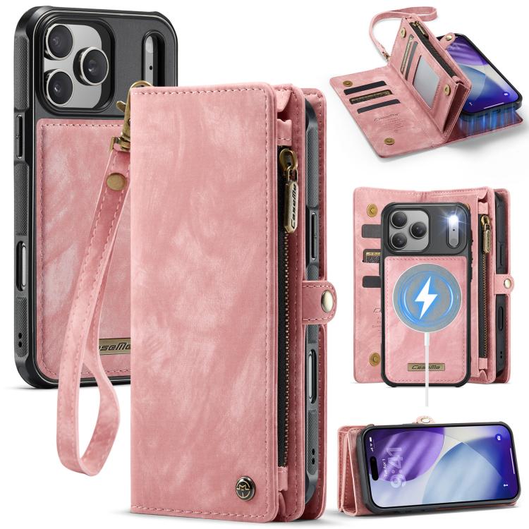 For iPhone 17 Pro Max CaseMe 008 Detachable Multifunctional Leather Phone Case(Pink) by CaseMe