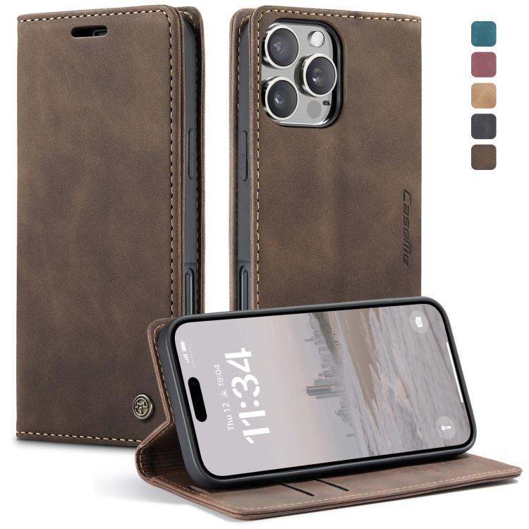 For iPhone 16 Pro CaseMe 013 Multifunctional Horizontal Flip Leather Phone Case(Coffee) by CaseMe