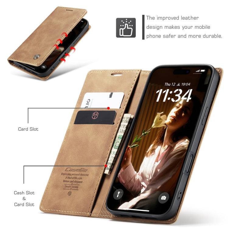 For iPhone 16 Pro CaseMe 013 Multifunctional Horizontal Flip Leather Phone Case(Brown) by CaseMe