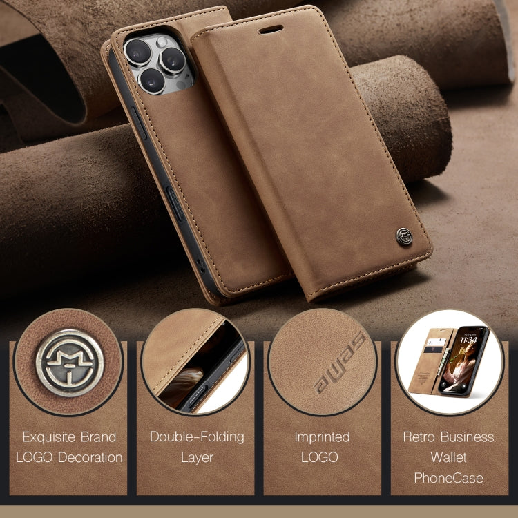 For iPhone 16 Pro CaseMe 013 Multifunctional Horizontal Flip Leather Phone Case(Brown) by CaseMe