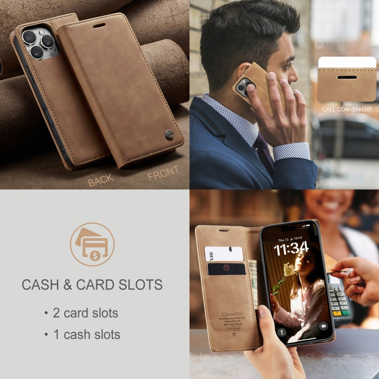 For iPhone 16 Pro CaseMe 013 Multifunctional Horizontal Flip Leather Phone Case(Brown) by CaseMe