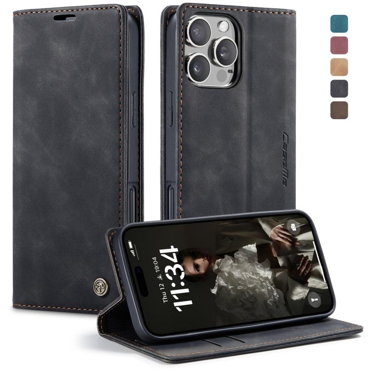 For iPhone 16 Pro CaseMe 013 Multifunctional Horizontal Flip Leather Phone Case(Black) by CaseMe