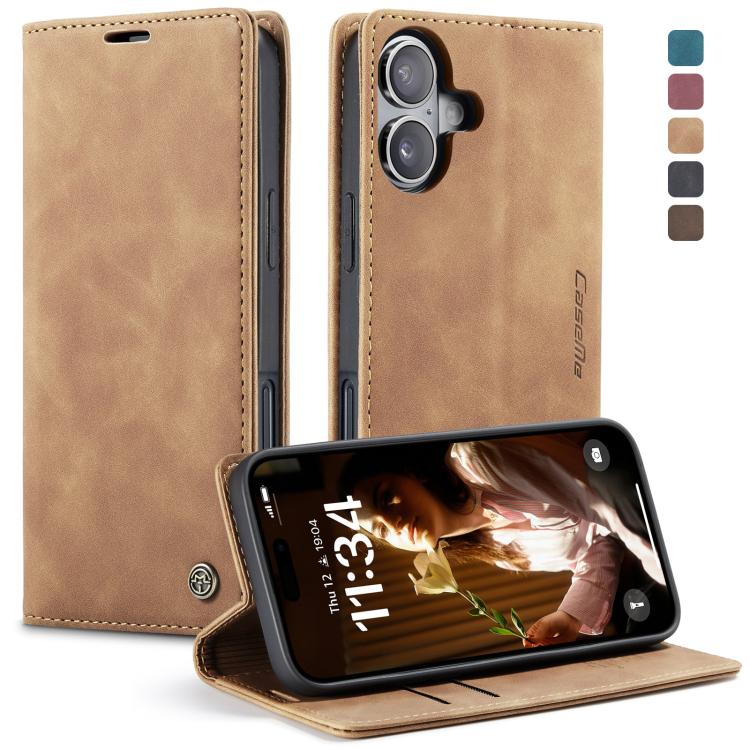 For iPhone 16 Plus CaseMe 013 Multifunctional Horizontal Flip Leather Phone Case(Brown) by CaseMe
