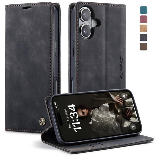 For iPhone 16 Plus CaseMe 013 Multifunctional Horizontal Flip Leather Phone Case(Black) by CaseMe
