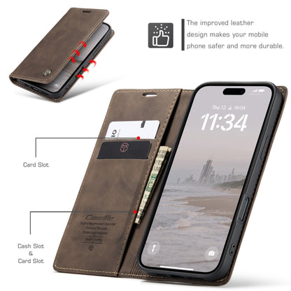 For iPhone 16 CaseMe 013 Multifunctional Horizontal Flip Leather Phone Case(Coffee) by CaseMe