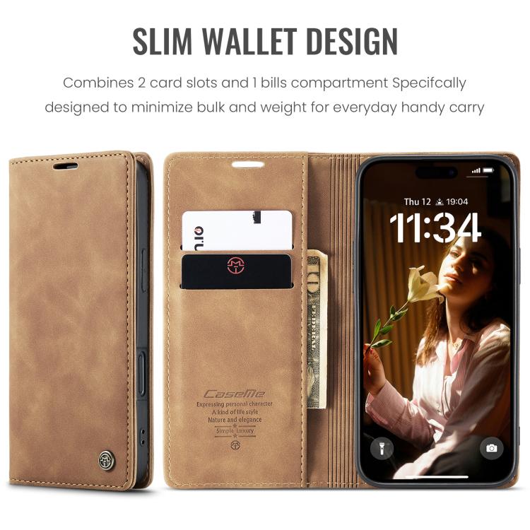For iPhone 16 CaseMe 013 Multifunctional Horizontal Flip Leather Phone Case(Brown) by CaseMe