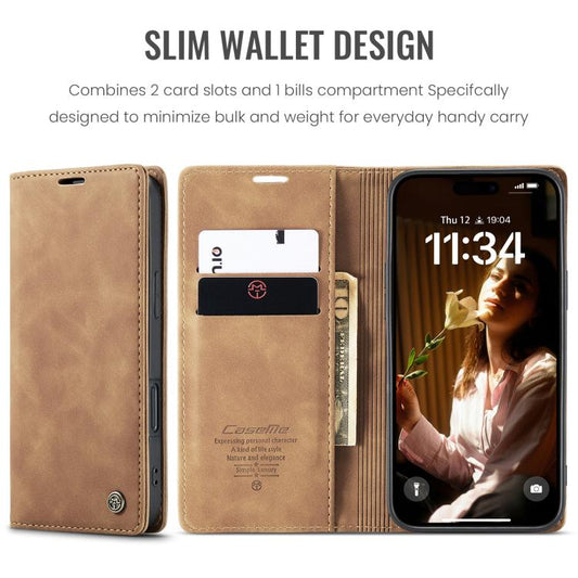 For iPhone 16 CaseMe 013 Multifunctional Horizontal Flip Leather Phone Case(Brown) by CaseMe