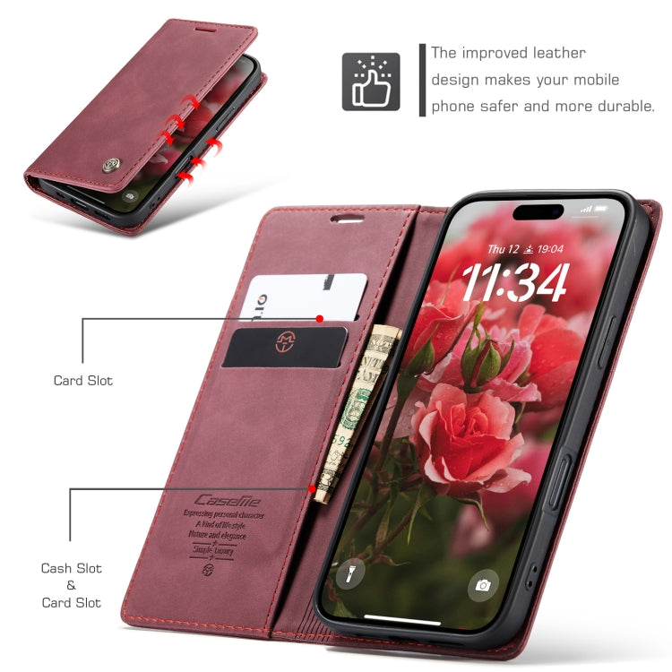 For iPhone 16 CaseMe 013 Multifunctional Horizontal Flip Leather Phone Case(Red) by CaseMe