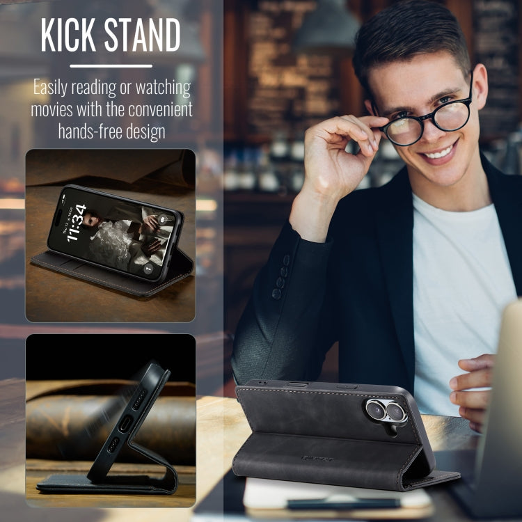 For iPhone 16 CaseMe 013 Multifunctional Horizontal Flip Leather Phone Case(Black) by CaseMe