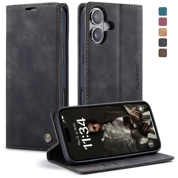 For iPhone 16 CaseMe 013 Multifunctional Horizontal Flip Leather Phone Case(Black) by CaseMe