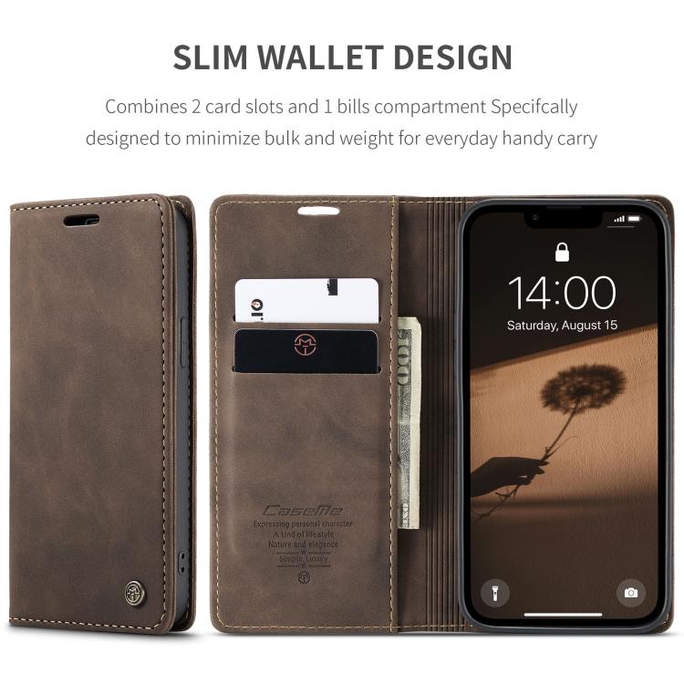 For iPhone 16e CaseMe 013 Multifunctional Horizontal Flip Leather Phone Case(Coffee) by CaseMe