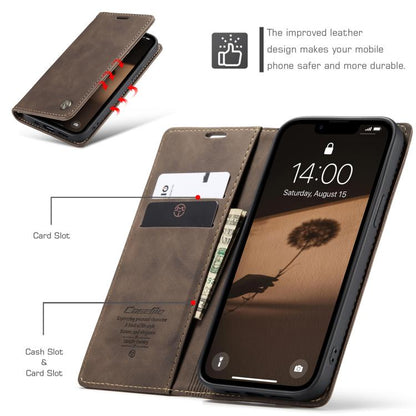 For iPhone 16e CaseMe 013 Multifunctional Horizontal Flip Leather Phone Case(Coffee) by CaseMe