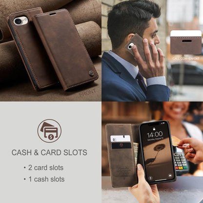 For iPhone 16e CaseMe 013 Multifunctional Horizontal Flip Leather Phone Case(Coffee) by CaseMe
