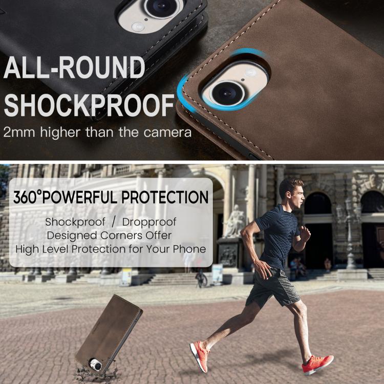 For iPhone 16e CaseMe 013 Multifunctional Horizontal Flip Leather Phone Case(Coffee) by CaseMe