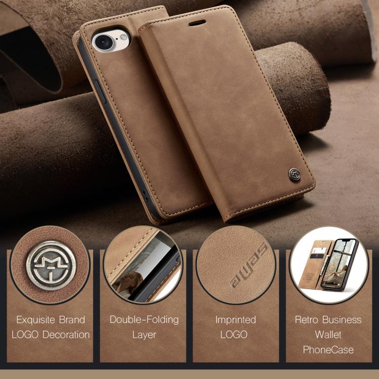 For iPhone 16e CaseMe 013 Multifunctional Horizontal Flip Leather Phone Case(Brown) by CaseMe