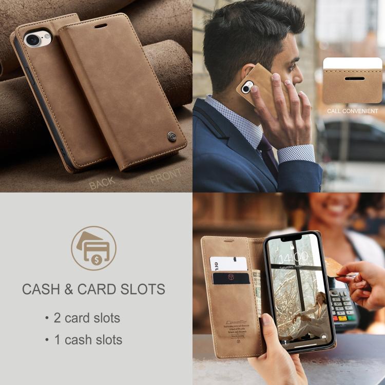For iPhone 16e CaseMe 013 Multifunctional Horizontal Flip Leather Phone Case(Brown) by CaseMe