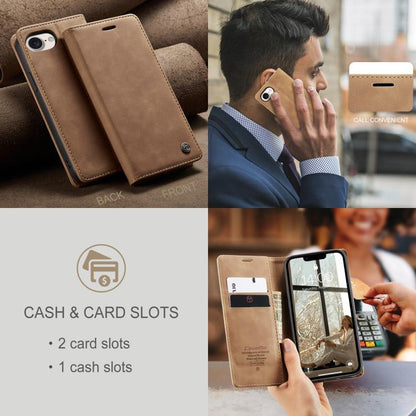 For iPhone 16e CaseMe 013 Multifunctional Horizontal Flip Leather Phone Case(Brown) by CaseMe