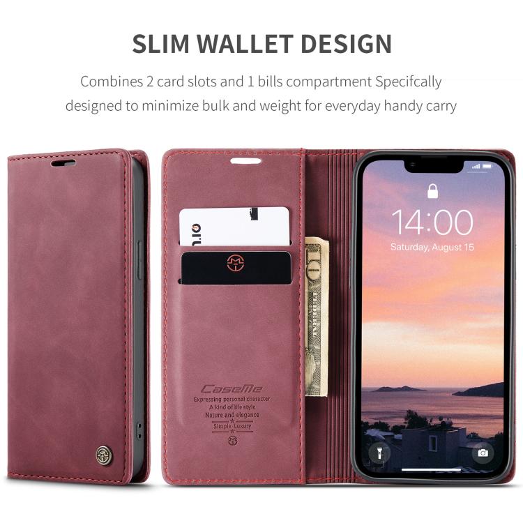 For iPhone 16e CaseMe 013 Multifunctional Horizontal Flip Leather Phone Case(Red) by CaseMe