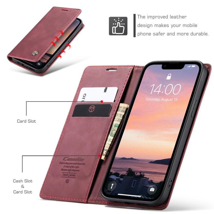 For iPhone 16e CaseMe 013 Multifunctional Horizontal Flip Leather Phone Case(Red) by CaseMe