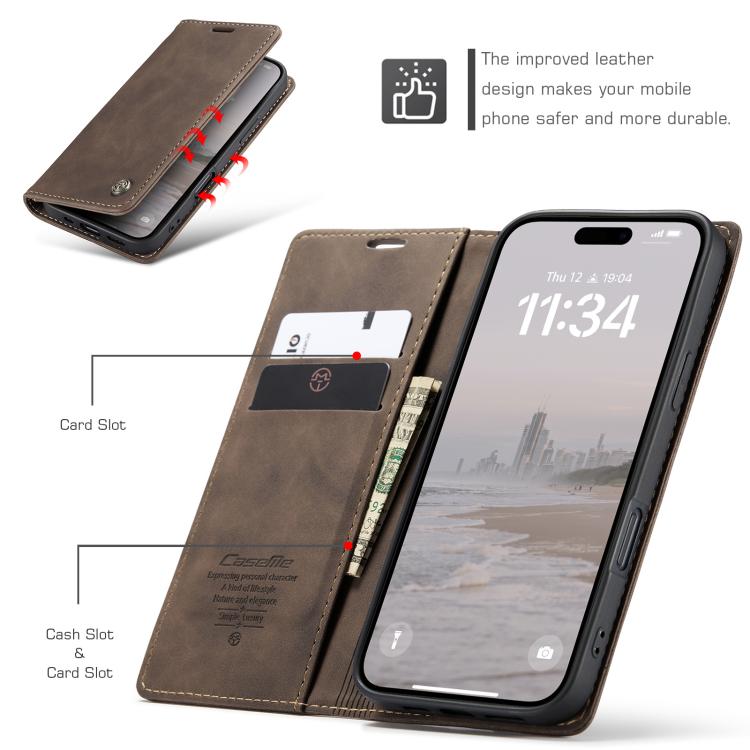 For iPhone 17 CaseMe 013 Multifunctional Horizontal Flip Leather Phone Case(Coffee) by CaseMe