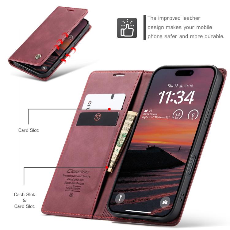 For iPhone 17 Pro CaseMe 013 Multifunctional Horizontal Flip Leather Phone Case(Red) by CaseMe
