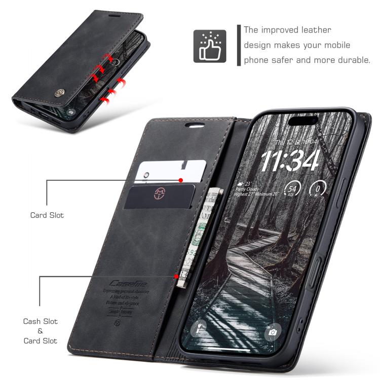 For iPhone 17 Pro CaseMe 013 Multifunctional Horizontal Flip Leather Phone Case(Black) by CaseMe