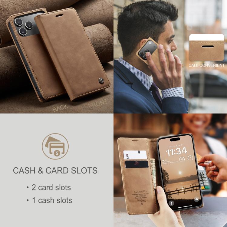 For iPhone 17 Pro Max CaseMe 013 Multifunctional Horizontal Flip Leather Phone Case(Brown) by CaseMe