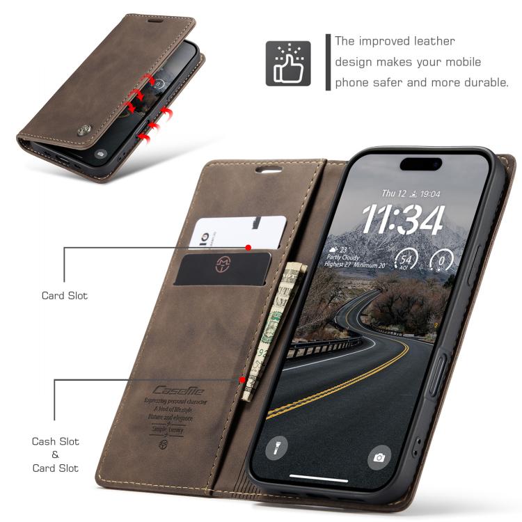 For iPhone Air CaseMe 013 Multifunctional Horizontal Flip Leather Phone Case(Coffee) by CaseMe