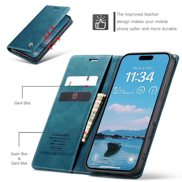 For iPhone Air CaseMe 013 Multifunctional Horizontal Flip Leather Phone Case(Blue) by CaseMe