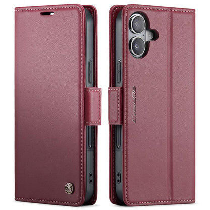 For iPhone 17 CaseMe 023 Butterfly Buckle Litchi Texture RFID Anti-theft Leather Phone Case(Red) by CaseMe
